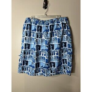 Platinum Fubu Fat Albert All Over Print Blue Check Swim Shorts XXL Vintage